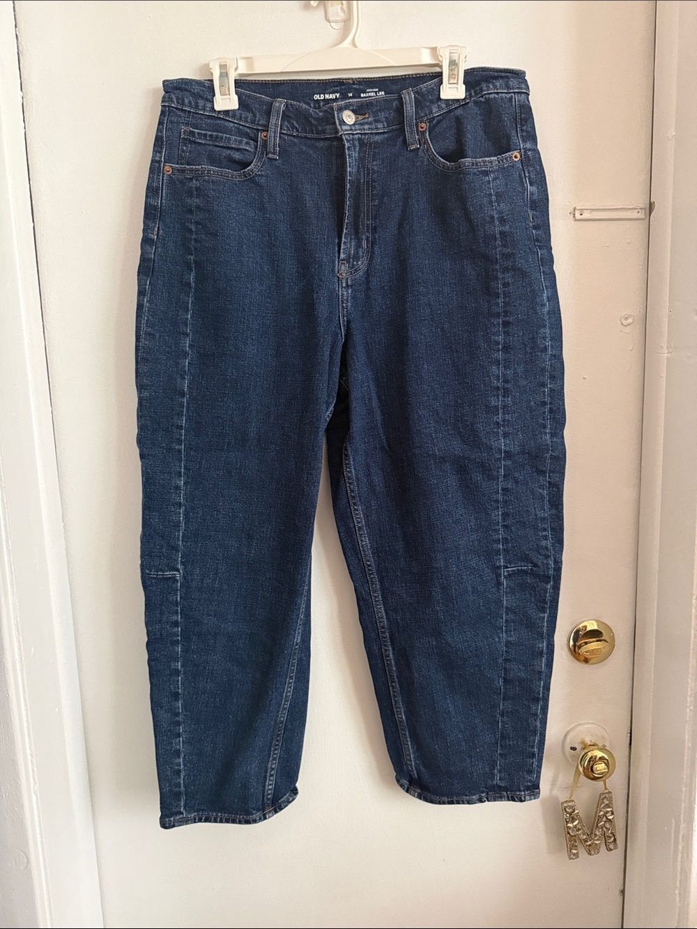 Old Navy Navy Blue Relaxed barrel-Leg Jeans